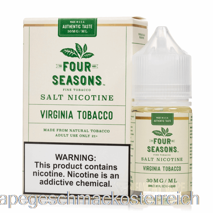 Virginia-Tabaksalz – Vier Jahreszeiten – 30 Ml, 30 Mg Vape-Geschmack